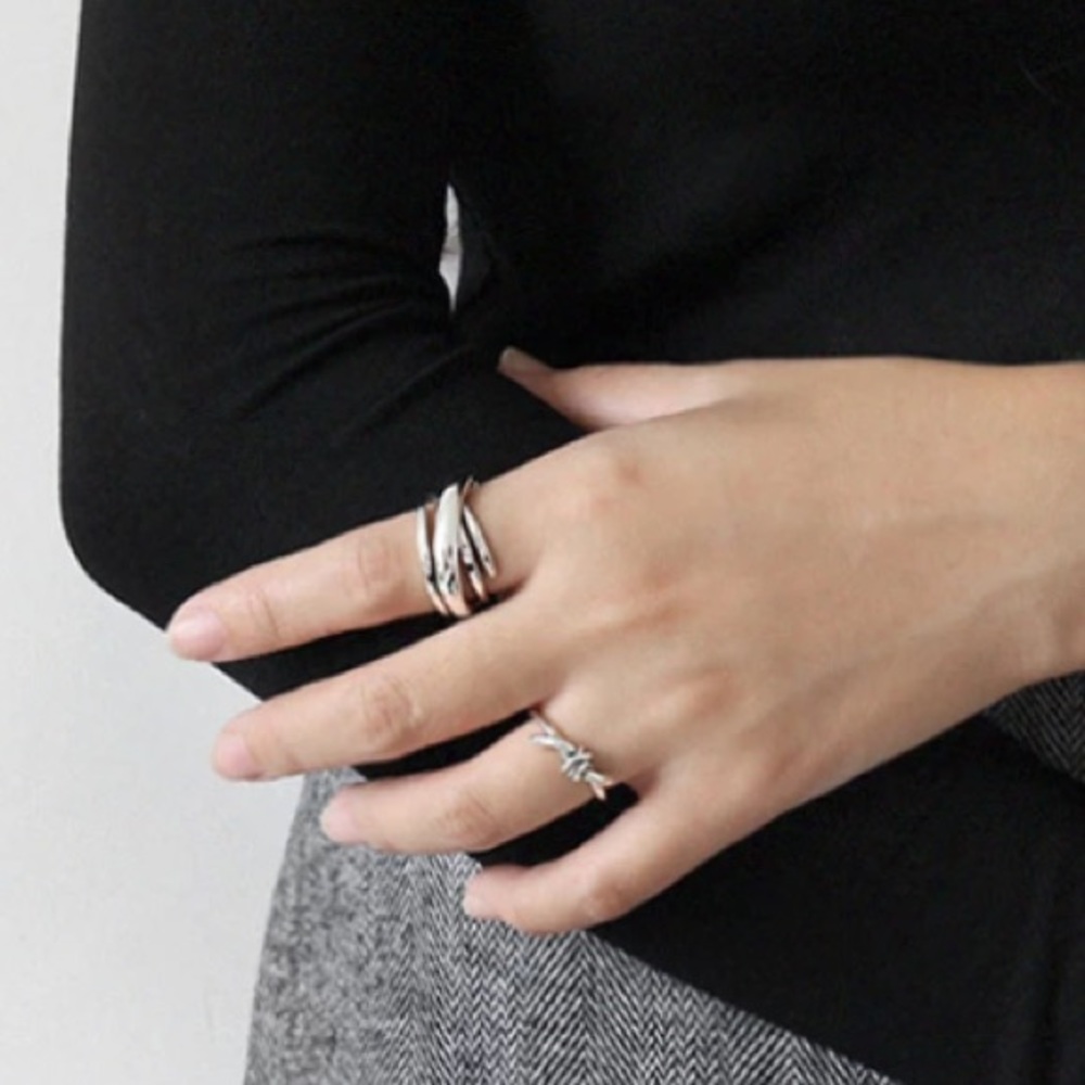 ♾Insta sterling silver geometric ring - Picture 6 of 6